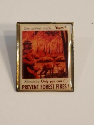 Vintage Us Forest Service Nps Smokey Bear Only You Prevent Fires Union 65 Pin