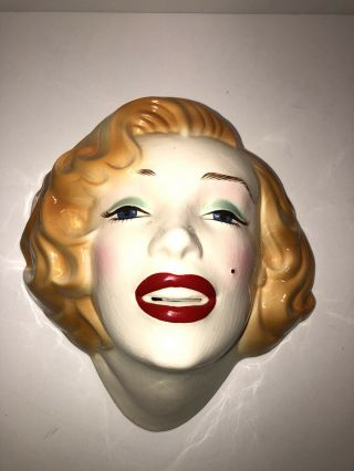 Vintage 1988 Marilyn Monroe Ceramic Clay Face Mask By Clay Art Wall Decor Pinup