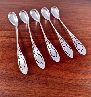 (5) Rare Porter Blanchard Brothers Sterling Silver Arts & Crafts Iced Tea Spoons