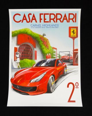 2016 Casa Ferrari Carmel Pebble Beach Concours Poster Gtc4lusso 365 Gt 2,  2