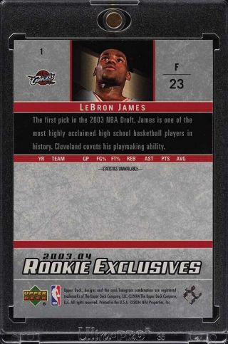 2003 Upper Deck Exclusives LeBron James ROOKIE RC 1,  NM - MT to 2