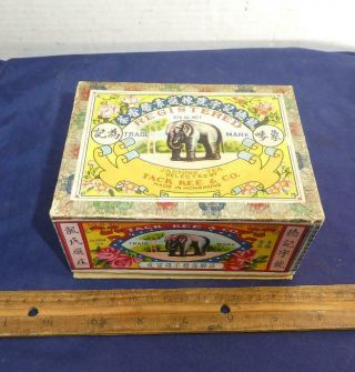 Vintage Tack Kee & Co.  Jasmine Tea Box Asian Hong Kong Elephant