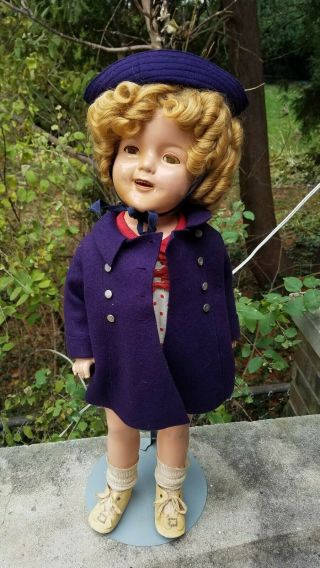 Ideal Vintage Composition Scrumptious Shirley Temple Doll 21 " Tagged Dress