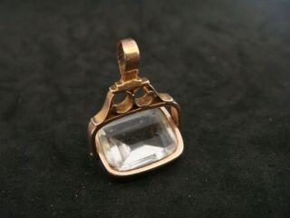 Antique Georgian / Victorian Rock Crystal & Gold Swivel Fob