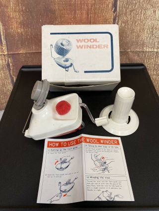Vintage Hand Operated Yarn Wool Winder Japan Box & Instructions