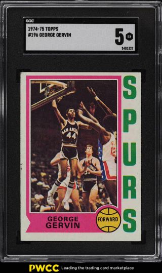 1974 Topps Basketball George Gervin Rookie Rc 196 Sgc 5 Ex