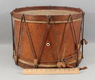 Lrg 19thc Antique Post Civil War Marching Snare Drum M.  Slater York Label Nr