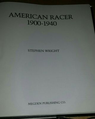 American Racer 1900 - 1940/ Stephen Wright,  1979/ motorcycle racing 2