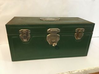 Vintage Union Locking Utility Chest Union Steel Chest Corp.  Leroy N.  Y.  With Key