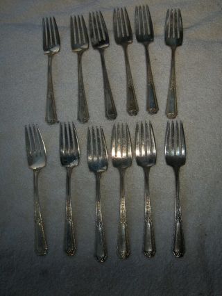 12 Towle Louis Xiv Sterling Silver Salad Forks 6 " 1/4 Lion Stamp Pat.  1924