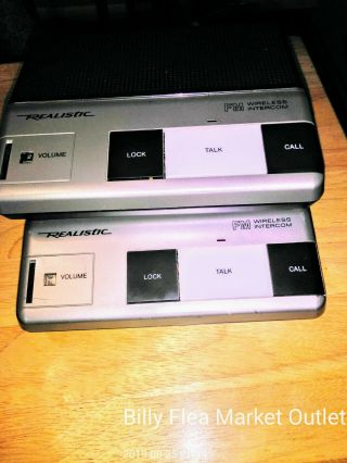 2 Vintage Realistic Plug N Talk Fm Wireless Intercom Model 43 - 212b