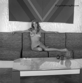 Bunny Yeager 1970s Camera Negative Inviting Nude Carol Hartman Lounging On Couch
