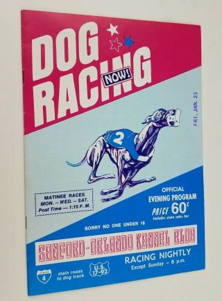 Vintage 1981 Sanford Orlando Kennel Club Dog Racing Florida Program