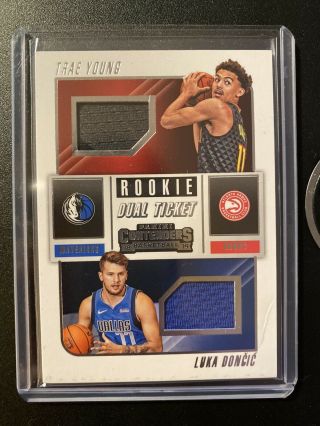 2018 - 19 Contenders Luka Doncic And Trae Young Rookie Rc Dual Ticket