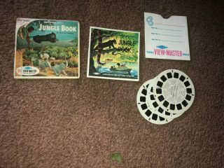 Vintage 1966 Gaf Viewmaster Jungle Book B363 3 Reel Set W/booklet & Sleeve