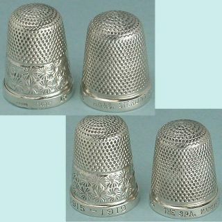 2 Vintage Sterling Silver Thimbles By Henry Griffith Hallmarked 1918 & C1930