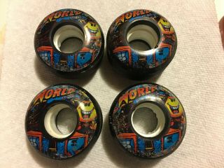 World Industries Skateboard Wheels Set Vintage Wet Willy And Flame Boy 54mm