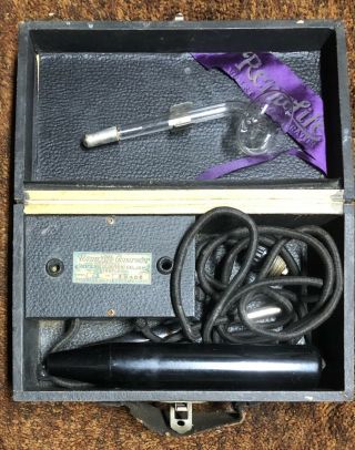 Antique Ultraviolet Renulife Violet Ray Generator W/case Quackery Medical 1918