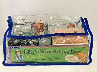 Vintage Lakeshore Tell A Story Activity Kit Pinocchio Book Cassette 9 Characters