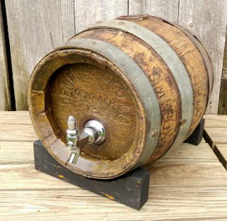 Antique Vintage Oak Pre Prohibition Peoples Brewing Co.  Oshkosh Wi Beer Barrel