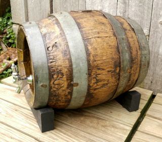 Antique Vintage Oak Pre Prohibition Peoples Brewing Co.  Oshkosh WI Beer Barrel 3