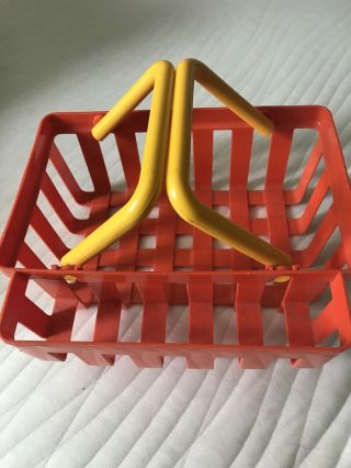 Fisher Price Fun With Food Grocery Basket Orange Carry Toy 2105 Vintage 1989