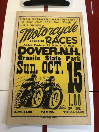Vintage Motorcycle Racing Poster Sign Harley Indian