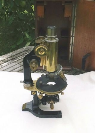 Antique/ Vintage Microscope In Case By C Reichert,  Wien - No 44852