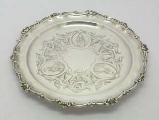 Rare Early Victorian Solid Silver Card Tray Hm 1853 