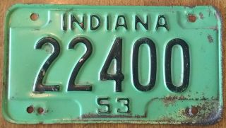 Vintage 1953 Indiana Motorcycle License Plate