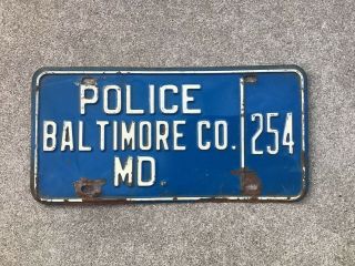 Baltimore Co.  Maryland - " Police " - License Plate