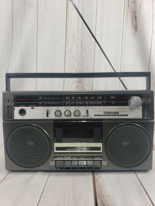 Vintage Toshiba Boombox Rt - 6015 Antenna Radio 80s Tape Not