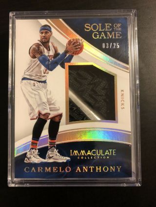 2015 - 16 Panini Immaculate Carmelo Anthony Sole Of The Game Shoe Relic Patch /25