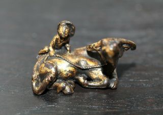 Antique Chinese Bronze Scholars Scroll Weight,  17th Century,  Ming Dynasty.  Rare
