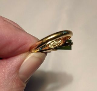Vintage Avon Captured Jade Ring Gold Electoplate Sz 6 Asian Minimalist Styling 3