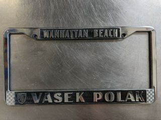 Vasek Polak Porsche Dealer License Frame / Chrome Metal / Good /