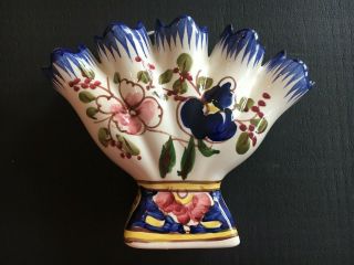 Vintage Jay Willfred Andrea By Sadek Hand Painted 5 Finger Ceramic Vase Portugal