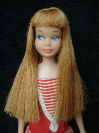 Vintage 1963 Titian/redhead Sl Skipper Doll In Swimsuit