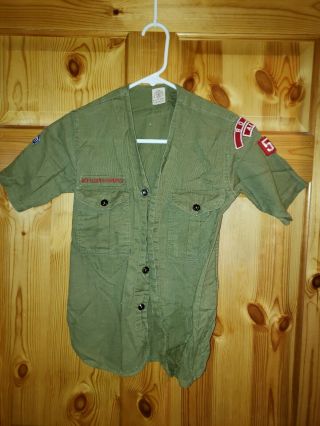 Vintage 60’s Bsa Boy Scouts Of America Shirt Uniform Wool Button Shirt Ala Boaz
