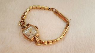 Vintage Waltham Ladies Watch 10k Gold Filled With Bracelet Adjustable Band