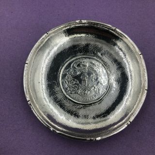 Chinese Silver One Dollar Coin Dish With Dragons