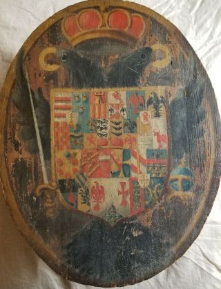 On Best Early Patina Coat Of Arms Late 18th Early 19th C Antique