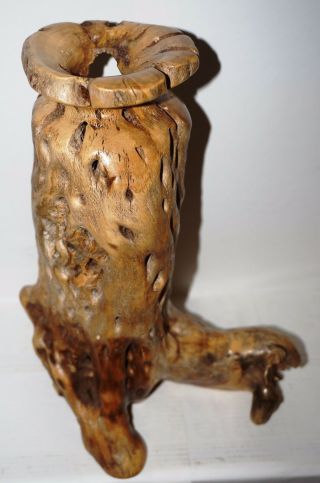 Vintage Decorative Hand Carved Wooden Wood Root Vase /dry Flowers Only