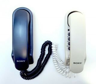 Vintage Sony It - B3 Bundle Set Of 2 Slim Design Landline Corded Phone Black Beige