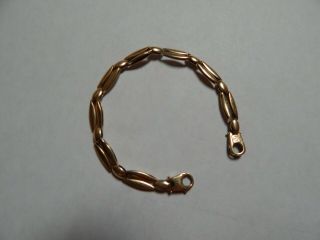 Vintage Antique 14 K Gold Italy Parallel Bands Bracelet