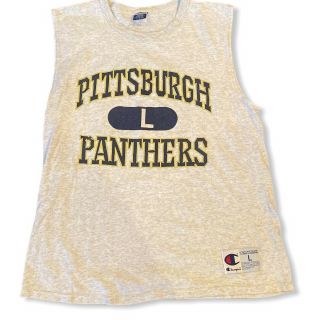 Vintage Pitt Panthers Champion Tank Top Mens Large Gray University Of Pitt