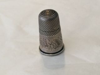 Antique Georgian Silver “novelty” Thimble With Screw On Bottom Engraved Seal