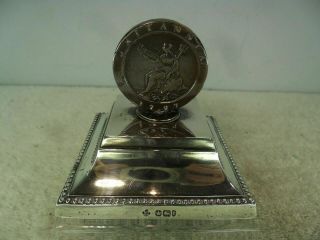 1797 Cartwheel Penny Mounted Solid Silver Paperweight,  Sheffield 1901