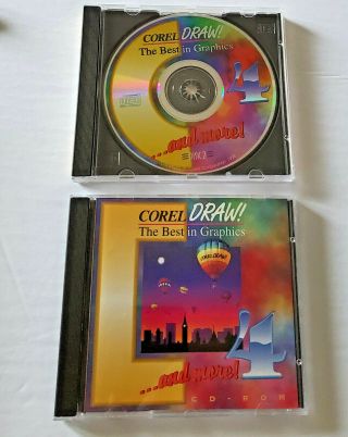 Coreldraw 4 | 2 Cd Discs Pc Computer Graphics Software Vintage 1993 |windows 3.  1