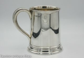 Solid Silver Antique Beer Ale Tankard 1/2 Pint Thomas Bradbury & Sons Ltd 1907